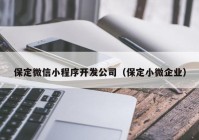 保定微信小程序开发公司（保定小微企业）