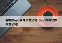 有哪些app软件开发公司（app应用软件开发公司）