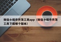 微信小程序开发工具app（微信小程序开发工具下载哪个版本）